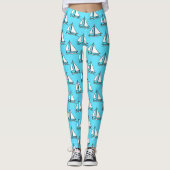 Zeilboten op blauw Zee Leggings (Voorkant)