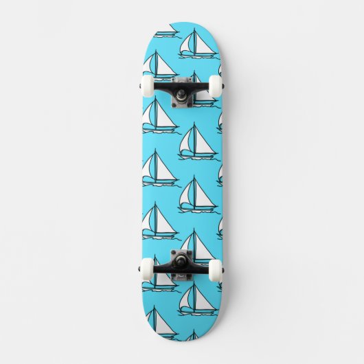 Zeilboten op blauw Zee Persoonlijk Skateboard (Voorkant)