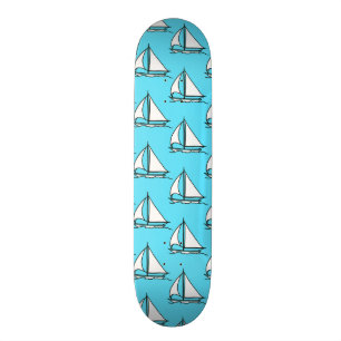 Zeilboten op blauw Zee Persoonlijk Skateboard