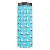 Zeilboten op blauw Zee Thermosbeker (Achterkant)