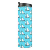 Zeilboten op blauw Zee Thermosbeker (Geroteerd rechts)