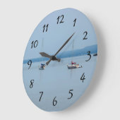 Zeilboten op de klok van de vierkantsmuur (Hoek)