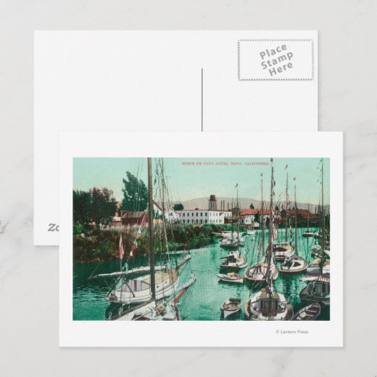 Zeilboten op de Napa-rivier de SceneNapa, CA Briefkaart (Voorkant / Achterkant)