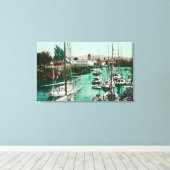 Zeilboten op de Napa-rivier de SceneNapa, CA Canvas Afdruk (Insitu (Houten vloer))