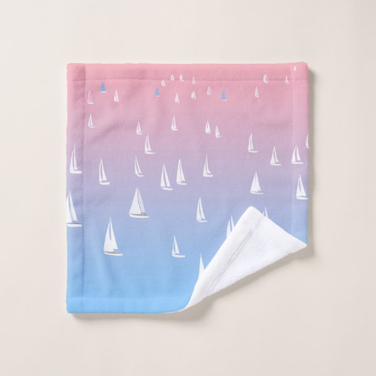 Zeilboten op de oceaan bad handdoek (Wasdoekje)
