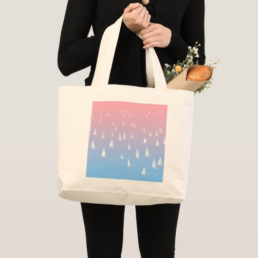 Zeilboten op de oceaan grote tote bag (Voorkant (product))
