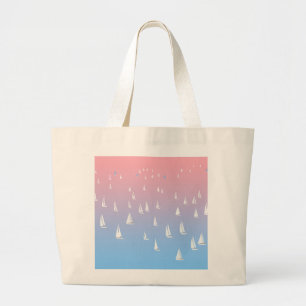 Zeilboten op de oceaan grote tote bag
