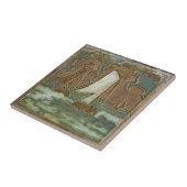 Zeilboten op de oceaan met een  traditie tegeltje (Zijkant)