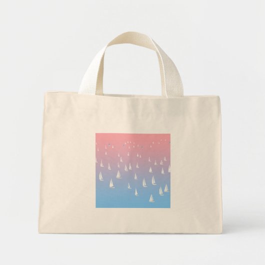 Zeilboten op de oceaan mini tote bag (Voorkant)