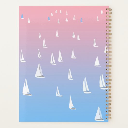 Zeilboten op de oceaan planner (Achterkant)