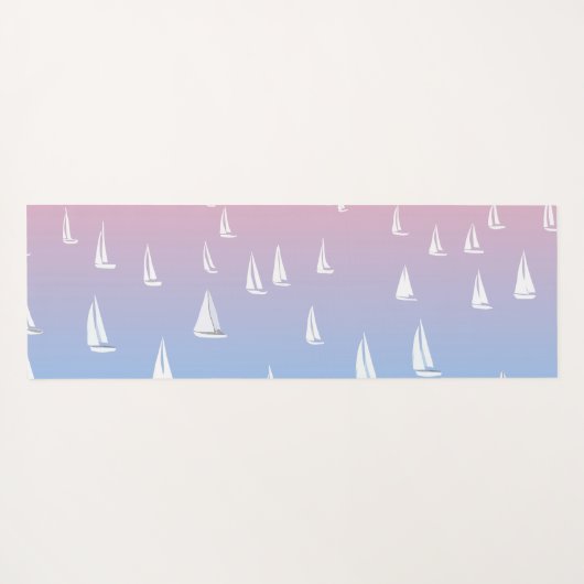 Zeilboten op de oceaan yogamat (Achterkant (horizontaal))