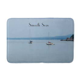 Zeilboten op de rivier badmat