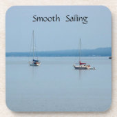 Zeilboten op de rivier bier onderzetter (Voorkant)