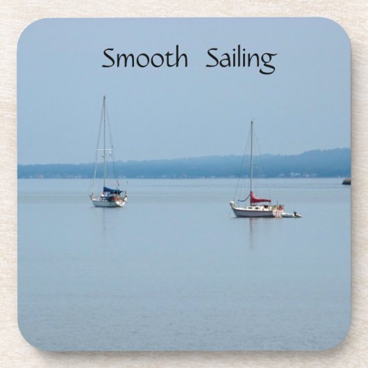 Zeilboten op de rivier bier onderzetter (Voorkant)