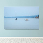 Zeilboten op de rivier canvas afdruk (Insitu (Houten vloer))