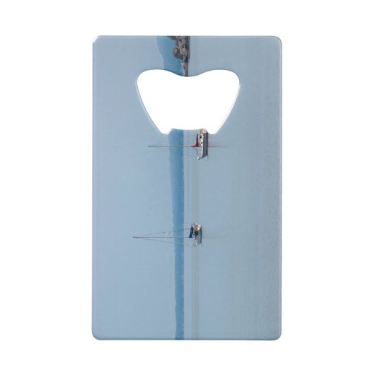 Zeilboten op de rivier creditkaart flessenopener (Achterkant)