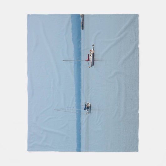 Zeilboten op de rivier fleece deken (Voorkant)