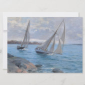 Zeilboten op de rivier kaart (Voorkant)