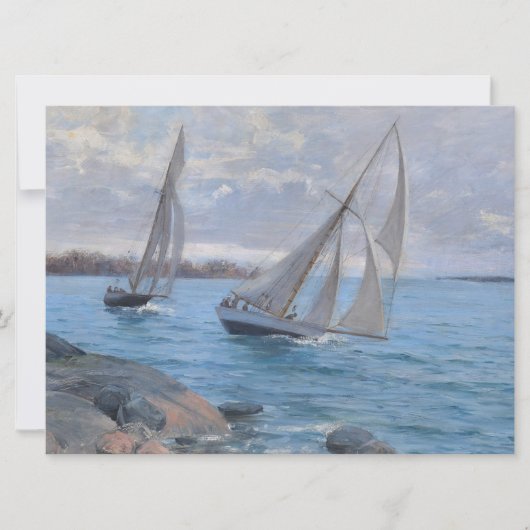 Zeilboten op de rivier kaart (Voorkant)