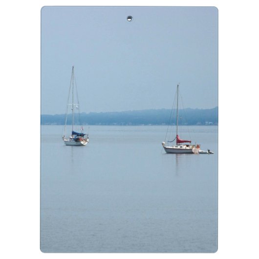 Zeilboten op de rivier klembord (Achterkant)