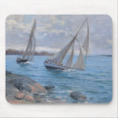 Zeilboten op de rivier muismat (Voorkant)