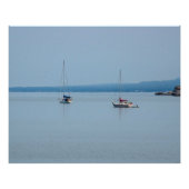 Zeilboten op de rivier perfect poster (Voorkant)