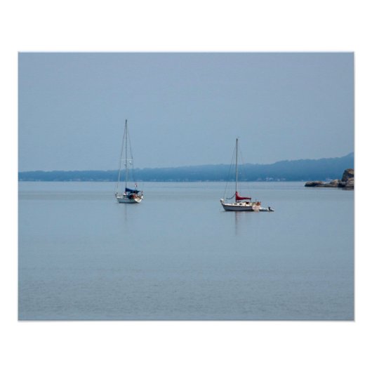 Zeilboten op de rivier perfect poster (Voorkant)