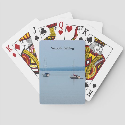 Zeilboten op de rivier pokerkaarten (Achterkant)