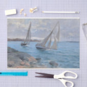 Zeilboten op de rivier tissuepapier (Craft)