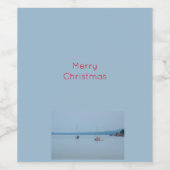 Zeilboten op de rivier wijn etiket (Enkel label)