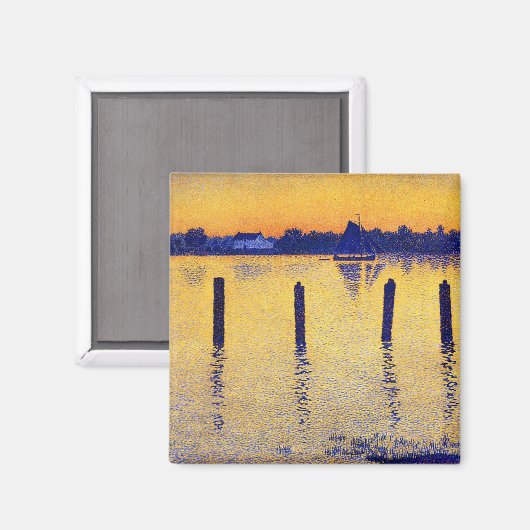 Zeilboten op de Schelde (België) Magneet (Voorkant / Achterkant)