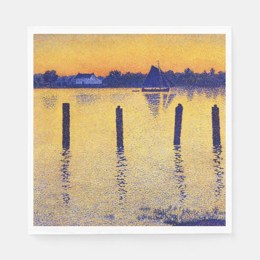 Zeilboten op de Schelde (België) Servet (Voorkant)