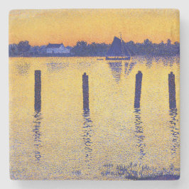 Zeilboten op de Schelde (België) Stenen Onderzetter