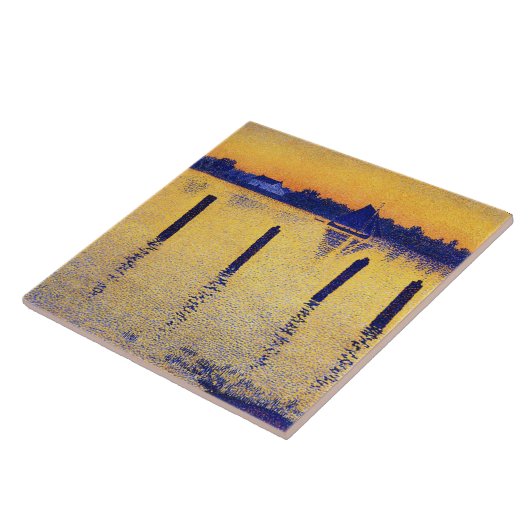 Zeilboten op de Schelde (België) Tegeltje (Zijkant)