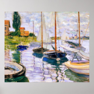 Zeilboten op de Seine bij Petit Claude Monet Poster