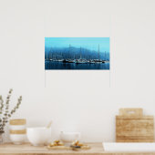 Zeilboten op een Foggy Morning Poster (Keuken)