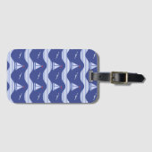 Zeilboten op een gestreept Zee Bagagelabel (Voorkant (horizontaal))