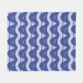 Zeilboten op een gestreept Zee Fleece Deken (Voorkant (Horizontaal))