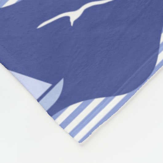 Zeilboten op een gestreept Zee Fleece Deken (Hoek)