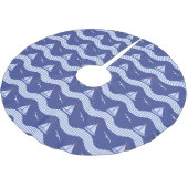 Zeilboten op een gestreept Zee Kerstboom Rok (Gekanteld)