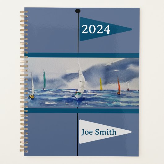 Zeilboten op een Grey Day Planner (Voorkant)