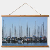 Zeilboten op een rij gefotografeerd hangend wandkleed (Voorkant)