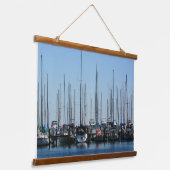Zeilboten op een rij gefotografeerd hangend wandkleed (Gebogen)