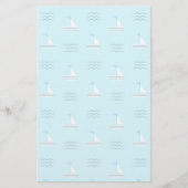 Zeilboten op het blauw Zee Briefpapier (Voorkant)
