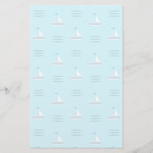Zeilboten op het blauw Zee Briefpapier (Voorkant)