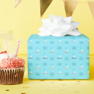 Zeilboten op het blauw Zee Cadeaupapier