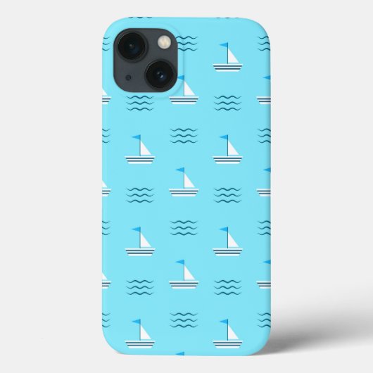Zeilboten op het blauw Zee Case-Mate iPhone Case (Achterkant)
