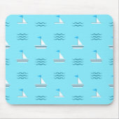 Zeilboten op het blauw Zee Muismat (Voorkant)