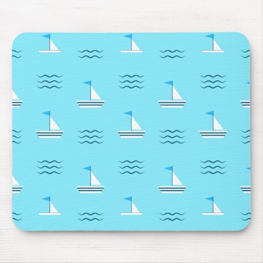 Zeilboten op het blauw Zee Muismat (Voorkant)