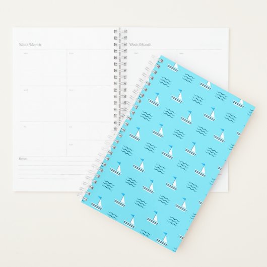 Zeilboten op het blauw Zee Planner (Display)